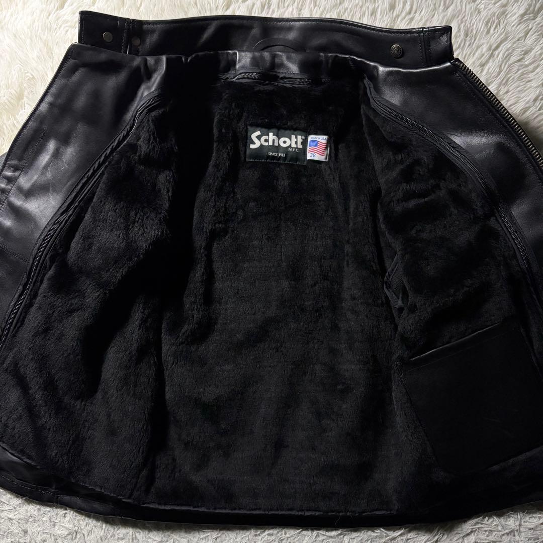 美品/現行■schott ライダースジャケット　シングル　ブラック　641 本革
