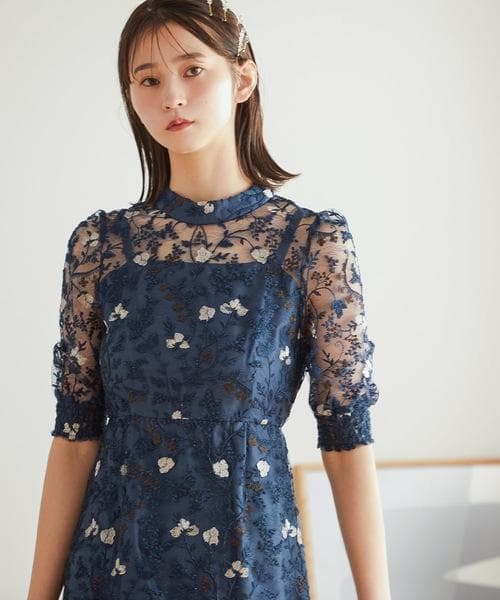 美品 niana ニアナ アンティーク刺繍レースワンピース M お呼ばれ 結婚式