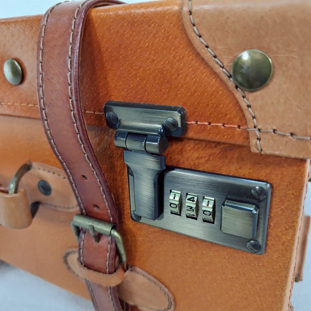 TIME WALKER 本革 レザーアンティークトランク風キャリーケース レトロ