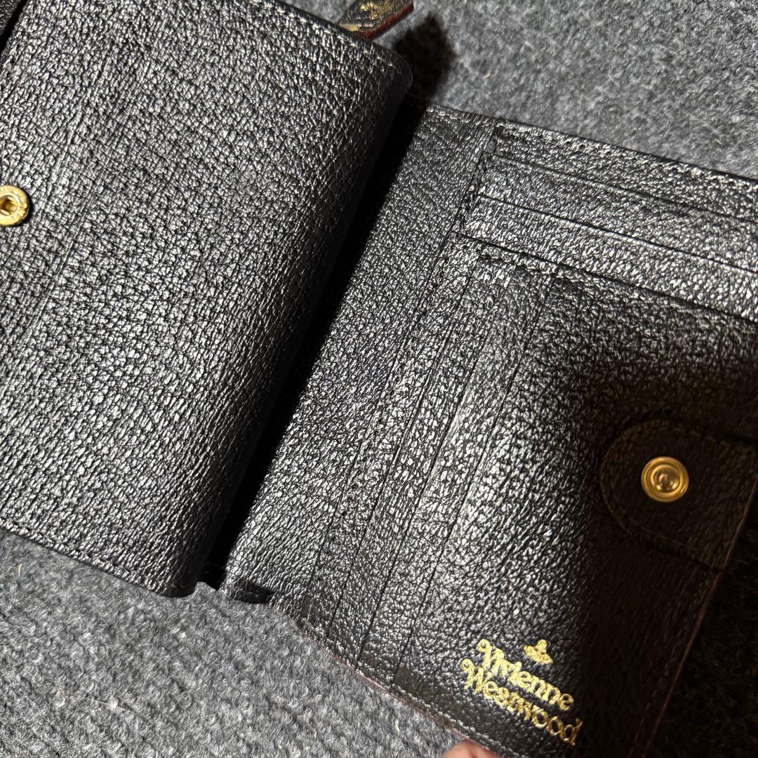 Vivienne Westwood 黒レザー三つ折り財布