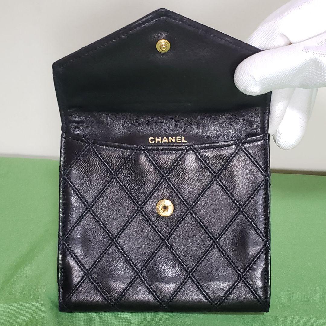 新品　CHANEL ビコローレ ラムスキン コンパクト 二つ折り財布 Wホック