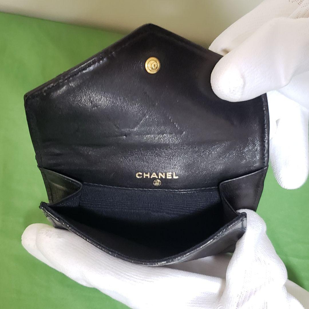 新品　CHANEL ビコローレ ラムスキン コンパクト 二つ折り財布 Wホック