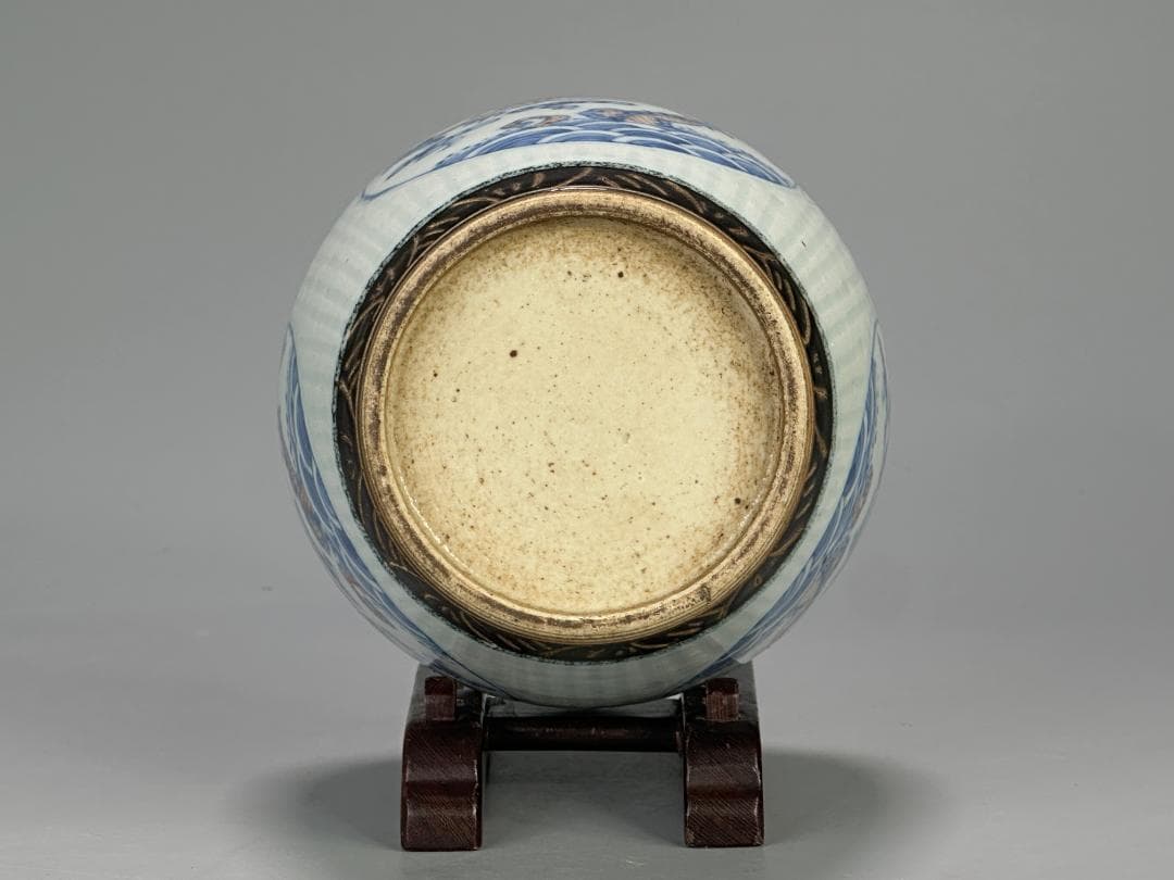 中国青磁　清朝　清時代　青花釉裏紅龍文壺　染付　辰砂　古壺　時代物　唐物　古物