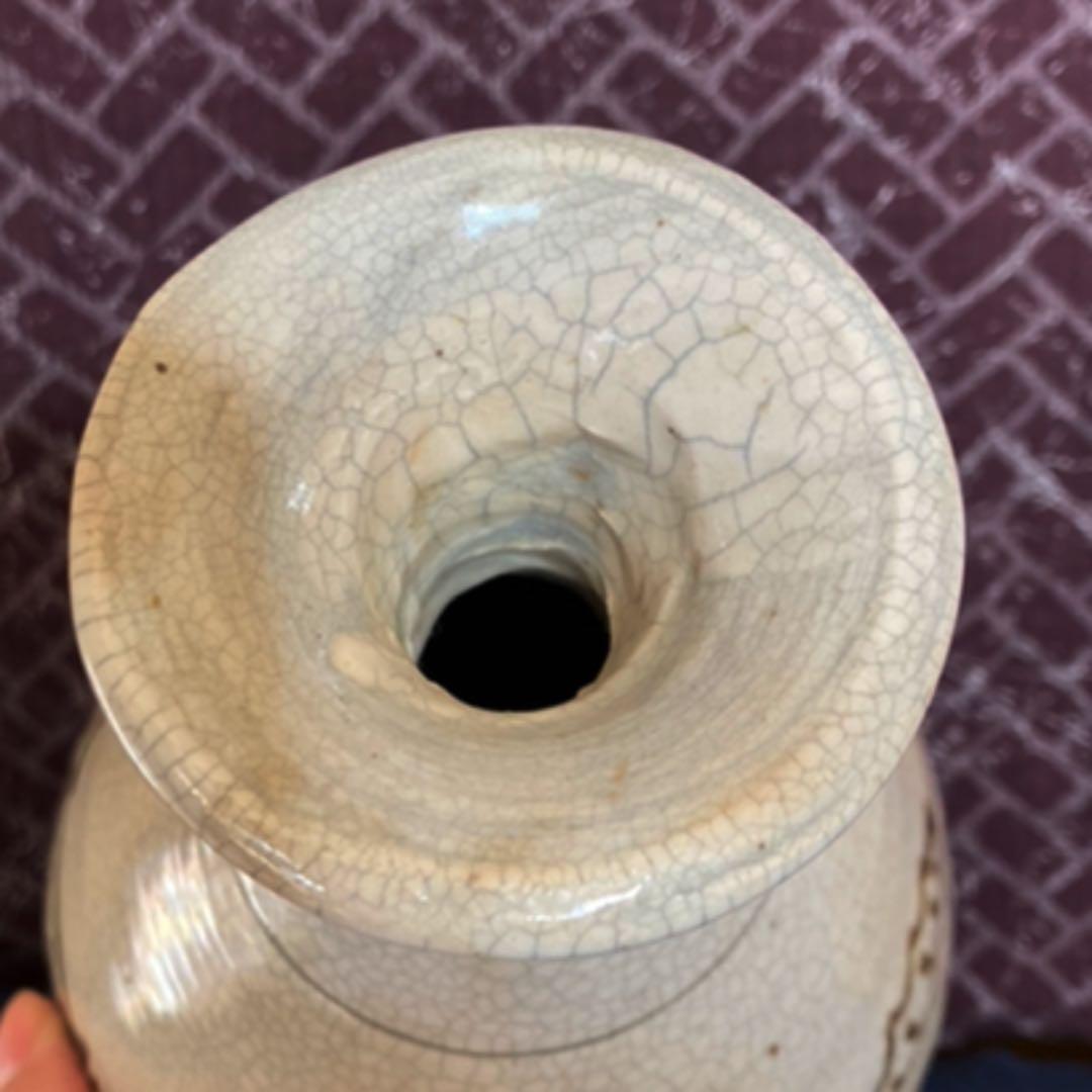 李朝　鉄絵魚文大徳利　　高麗