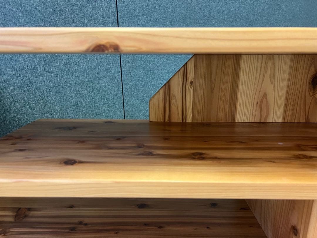 【在庫整理】 テレビボード 棚板付き 縦格子型 シェルフ 小物置き 杉 120