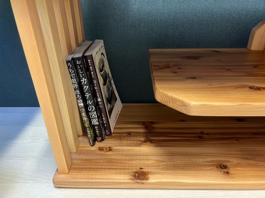 【在庫整理】 テレビボード 棚板付き 縦格子型 シェルフ 小物置き 杉 120