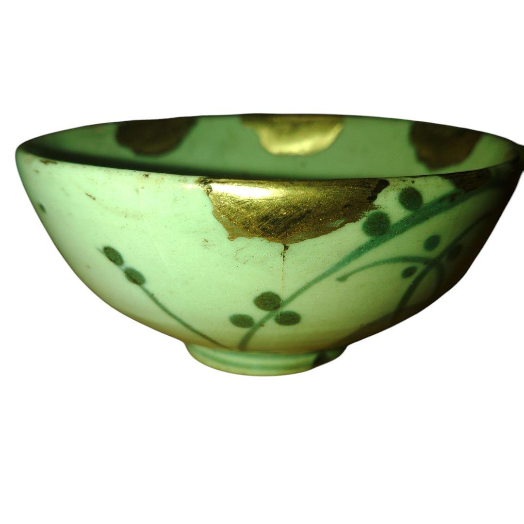 江戸時代　古伊万里くらわんか染付碗　金継ぎ