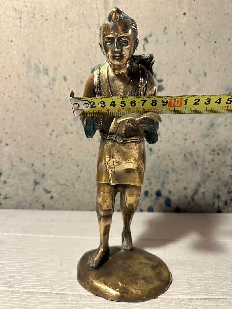 二宮金次郎像 銅像 ブロンズ彫刻 置物 銅製 オブジェ