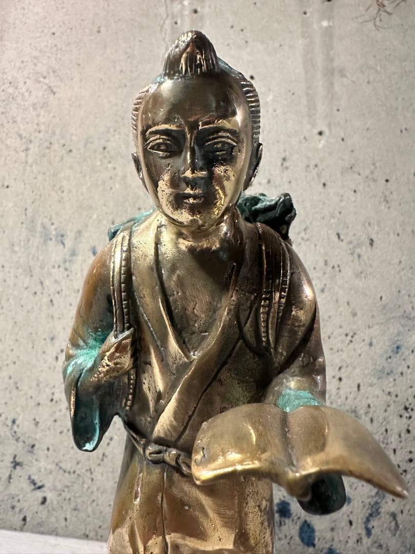 二宮金次郎像 銅像 ブロンズ彫刻 置物 銅製 オブジェ