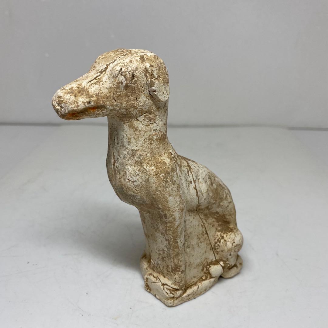 中国宋時代　加彩犬置物　高さ約13.7㎝　東さ7-1102☆2F