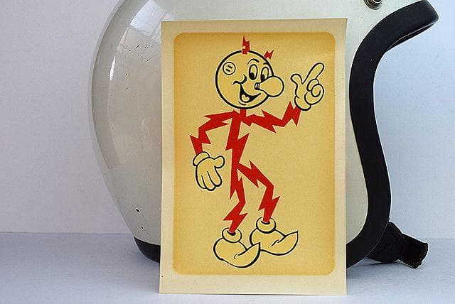 NOS レア！ 1960’s レディキロワット ビンテージ 水貼り デカール 所