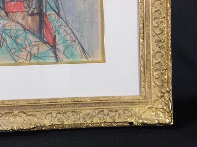 田村孝之介　直筆サイン『舞妓』ペーパーにパステル画 10号 0418K