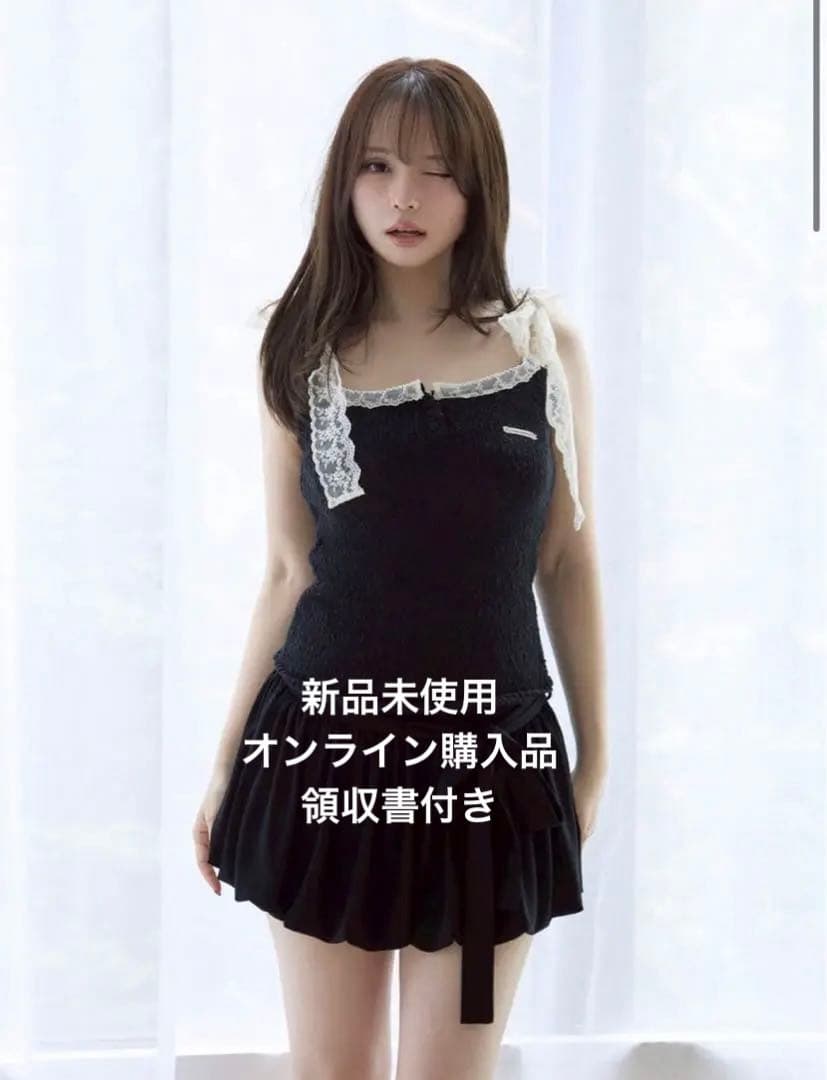 トップス andmary Cotton ribbon tank