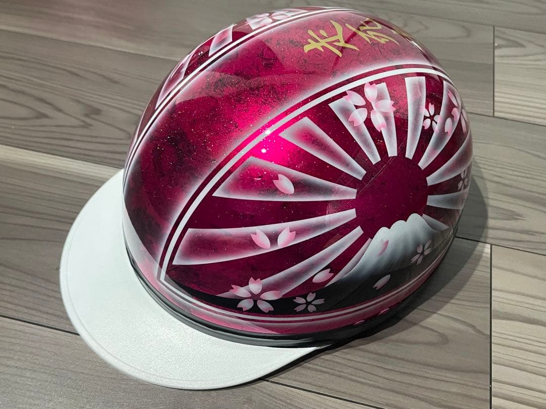 ラメ 桜吹雪 富士日章 コルク半 ヘルメット CBX400F