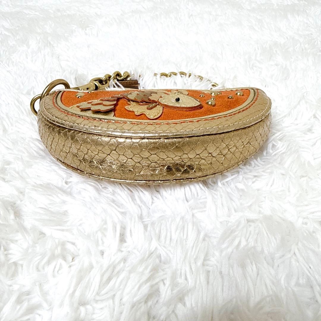 入手困難✨ COACH コーチ ケース 小物入れ 金魚 派手 ゴールド