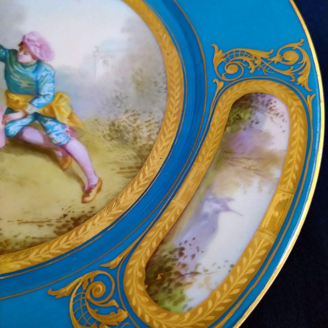 セーブル(Sevres)　恋人文絵皿 3/3