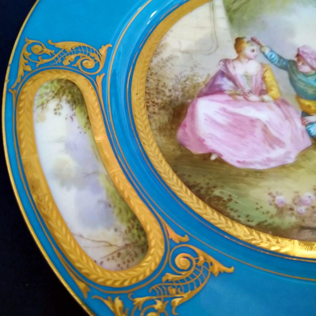 セーブル(Sevres)　恋人文絵皿 3/3