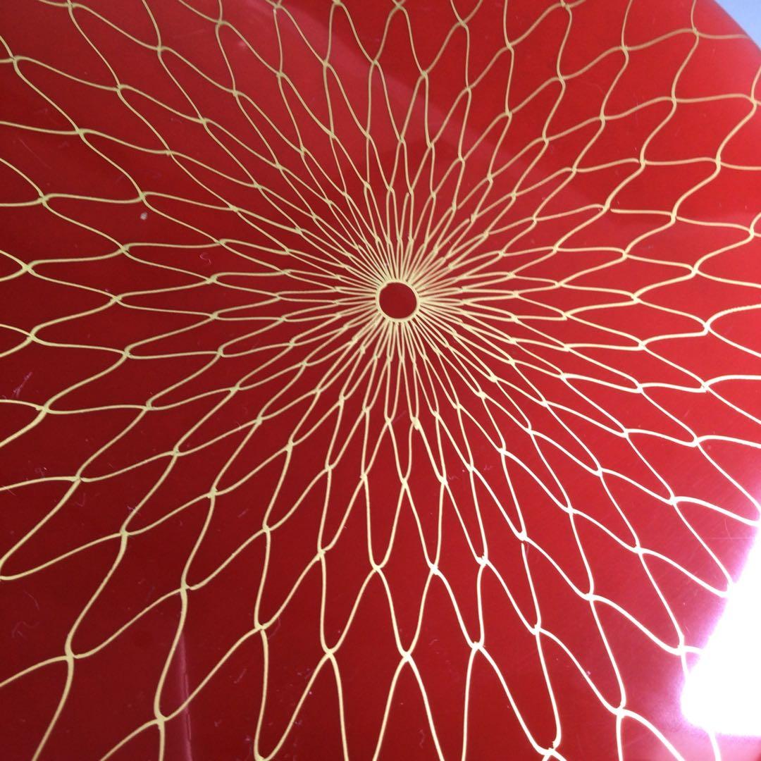 Ｒ１７７　食篭　『岡本陽斎作』『朱塗内黒』『金網目蒔絵』『喰籠』　共箱　菓子器