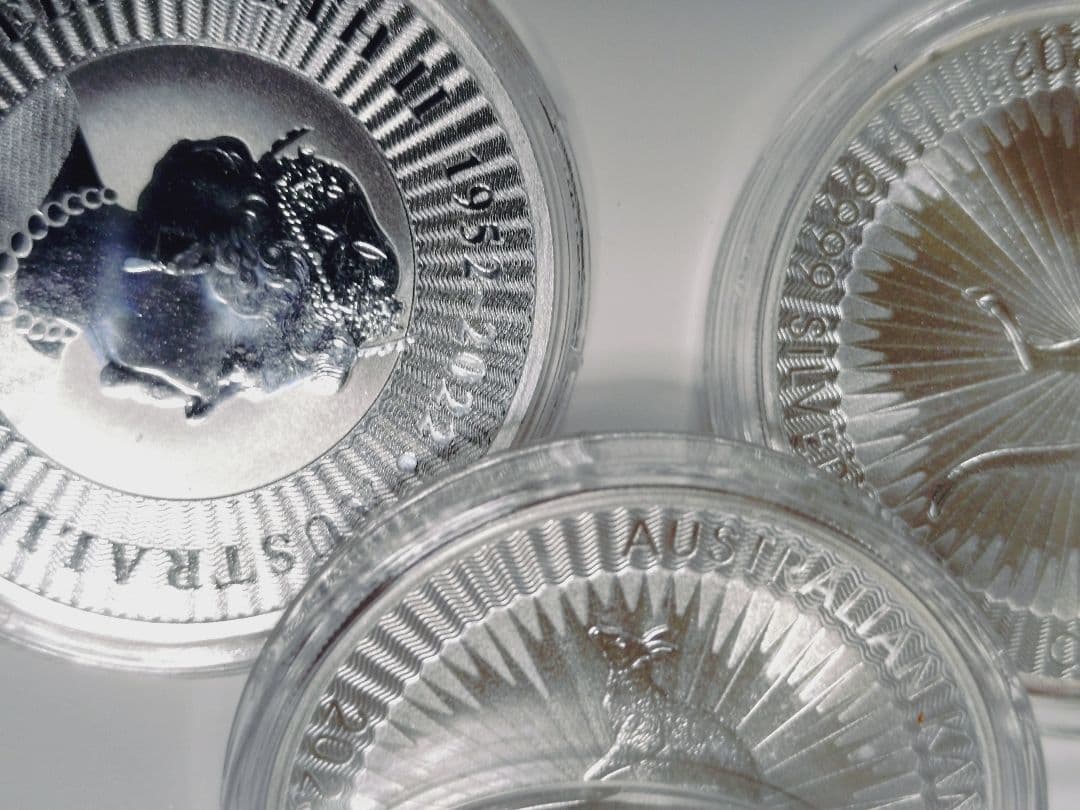 オーストラリア　カンガルー地金型銀貨1オンス　4枚セット