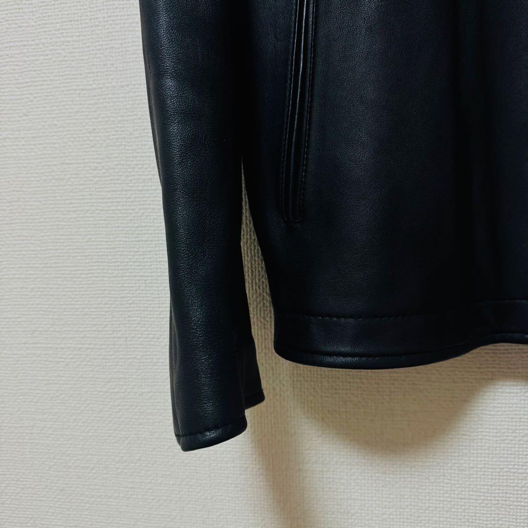 美品 UNITED TOKYO ラムレザーシングルジャケット L ブラックメンズ