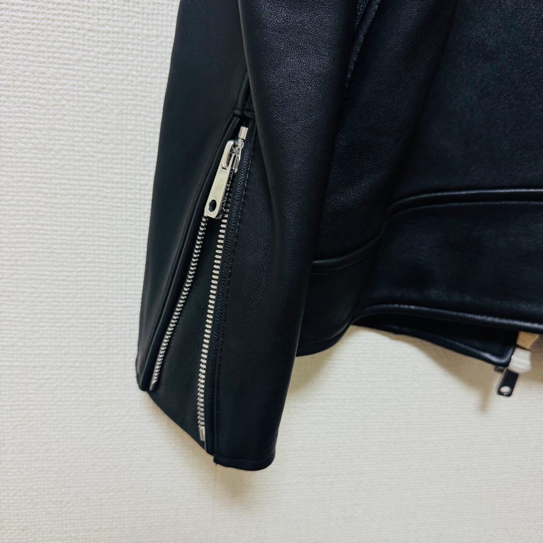 美品 UNITED TOKYO ラムレザーシングルジャケット L ブラックメンズ