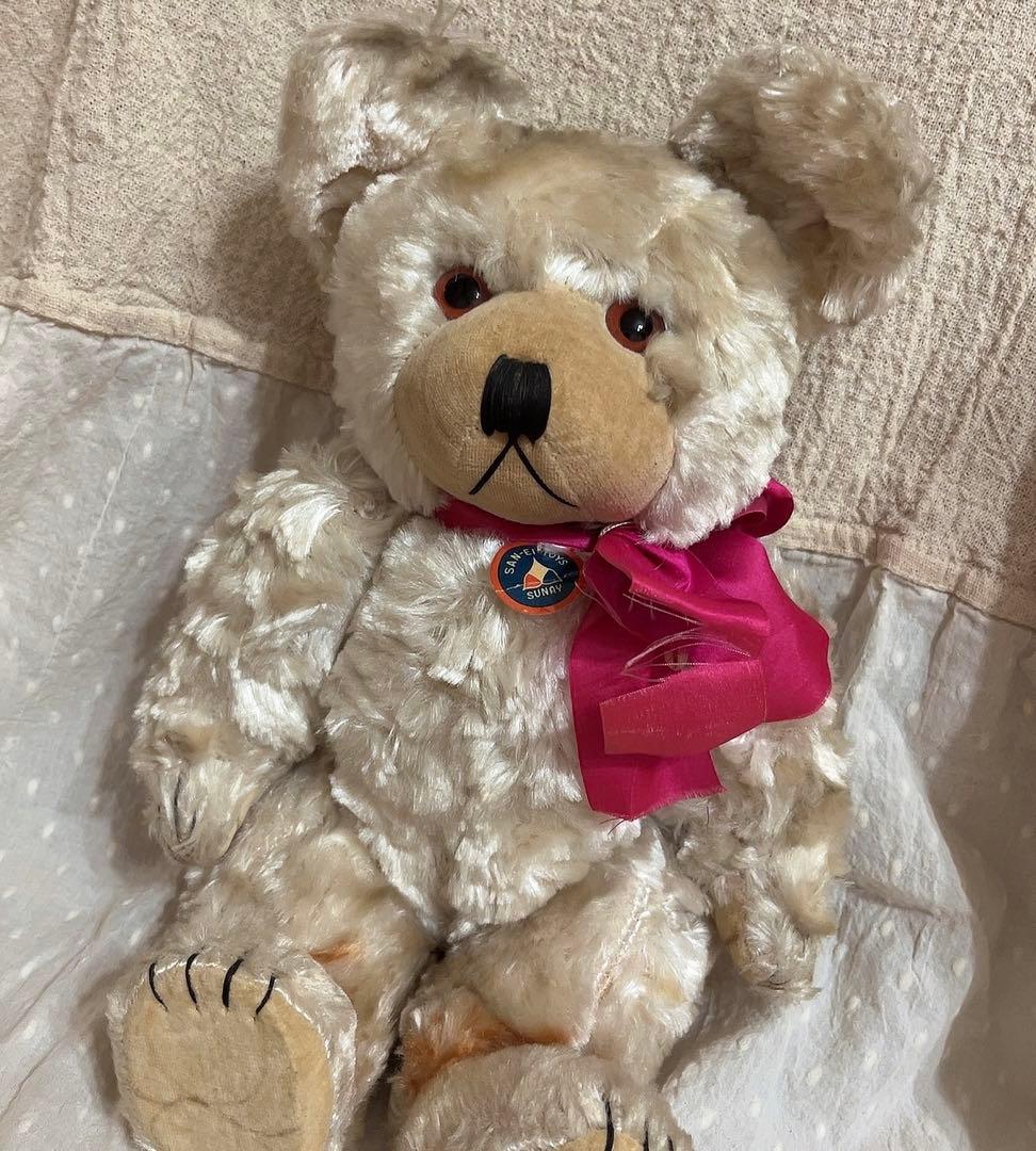 当時物　昭和レトロ　ぬいぐるみ　くま　テディベア　レトロ　人形　三英