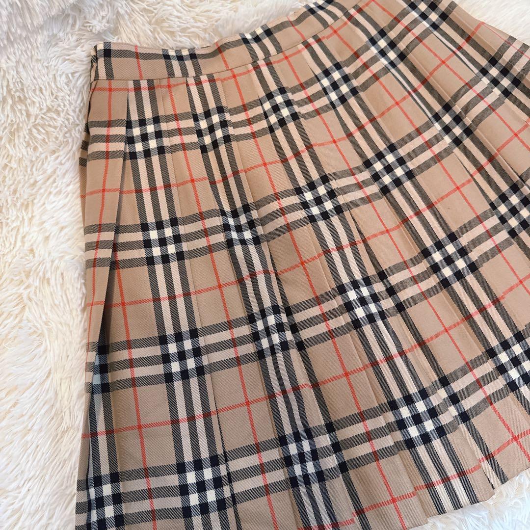 【美品】希少バーバリー ノバチェック スカート プリーツ ウール