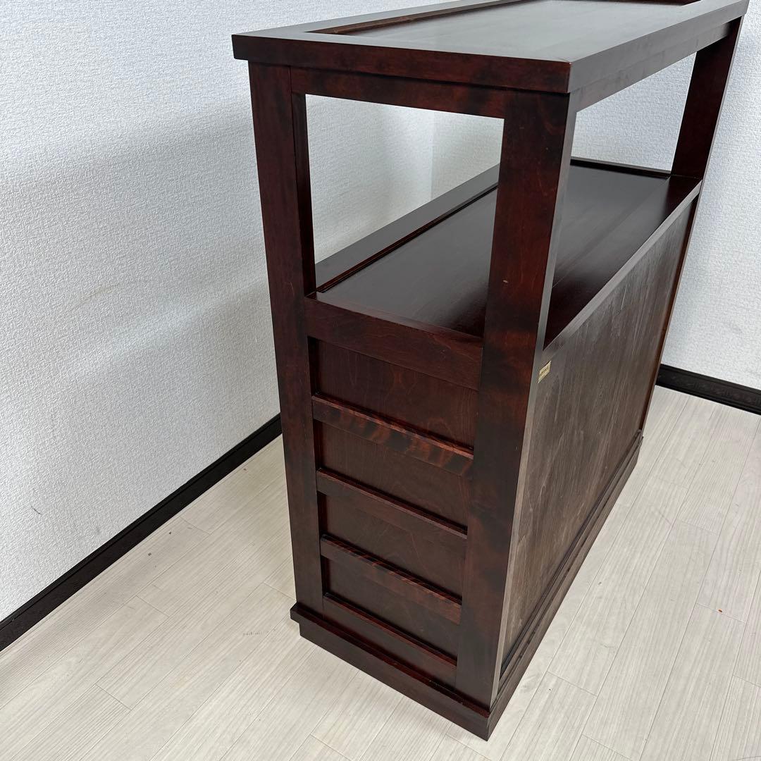 北海道民芸家具 茶棚 茶箪笥 飾り棚 樺 無垢材 管理No.i4※