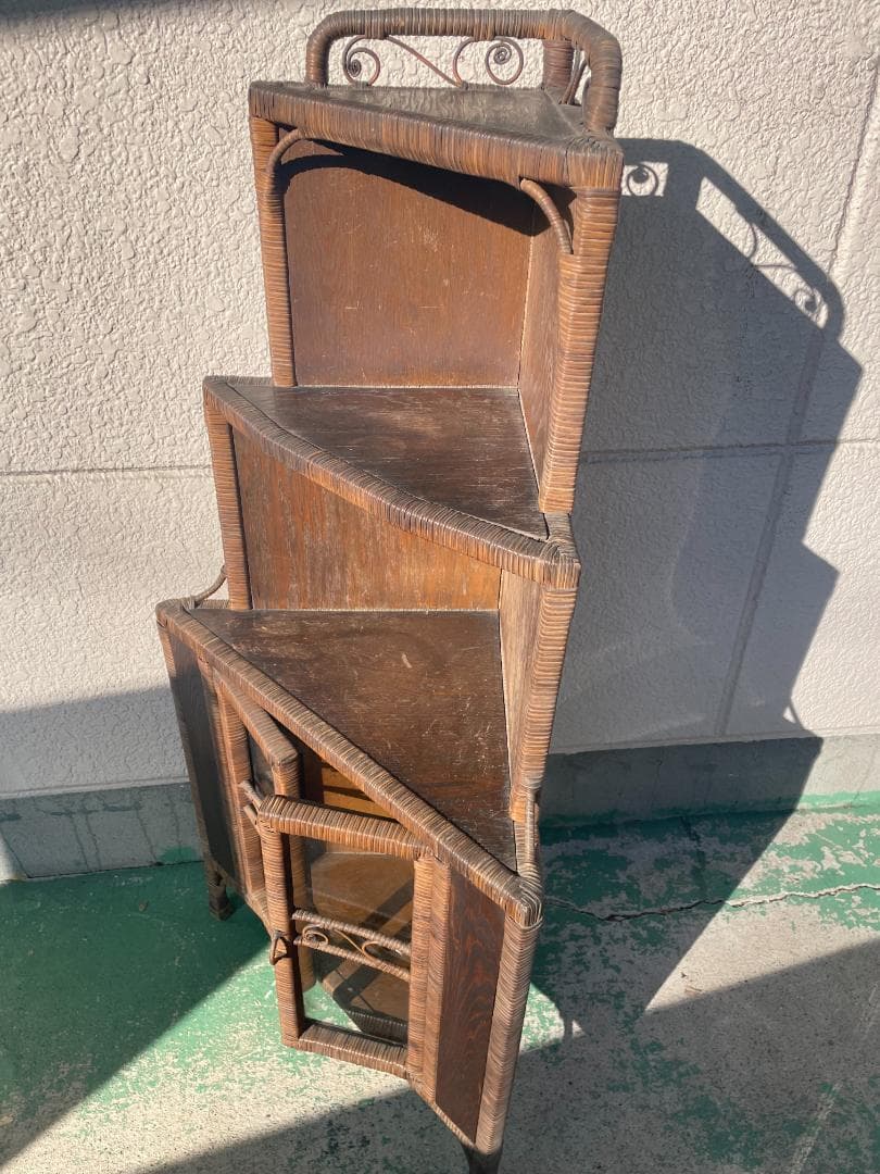 【レア品】昭和アンティーク家具　激レア品　木製家具　コーナー置き　昭和レトロ