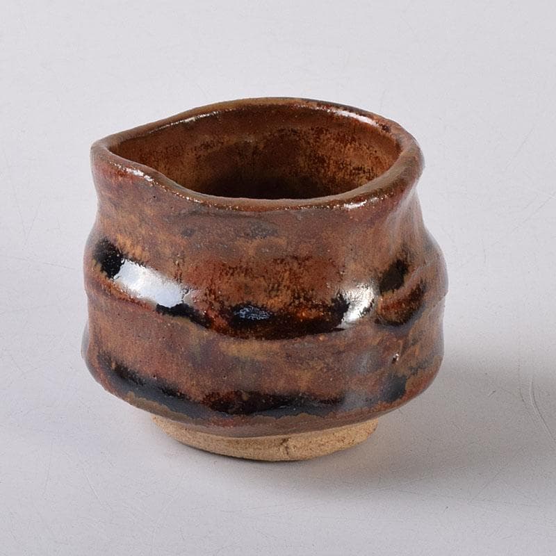 1080赤津窯　人間国宝　荒川豊蔵作　瀬戸酒杯　共箱　V　R7993