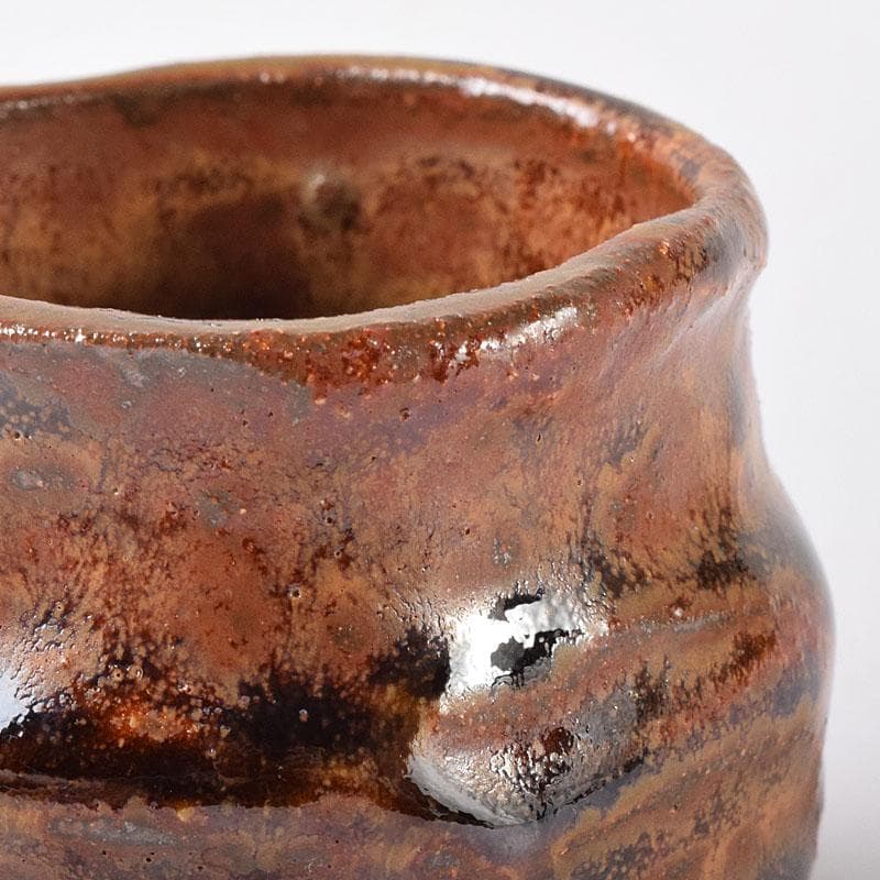 1080赤津窯　人間国宝　荒川豊蔵作　瀬戸酒杯　共箱　V　R7993