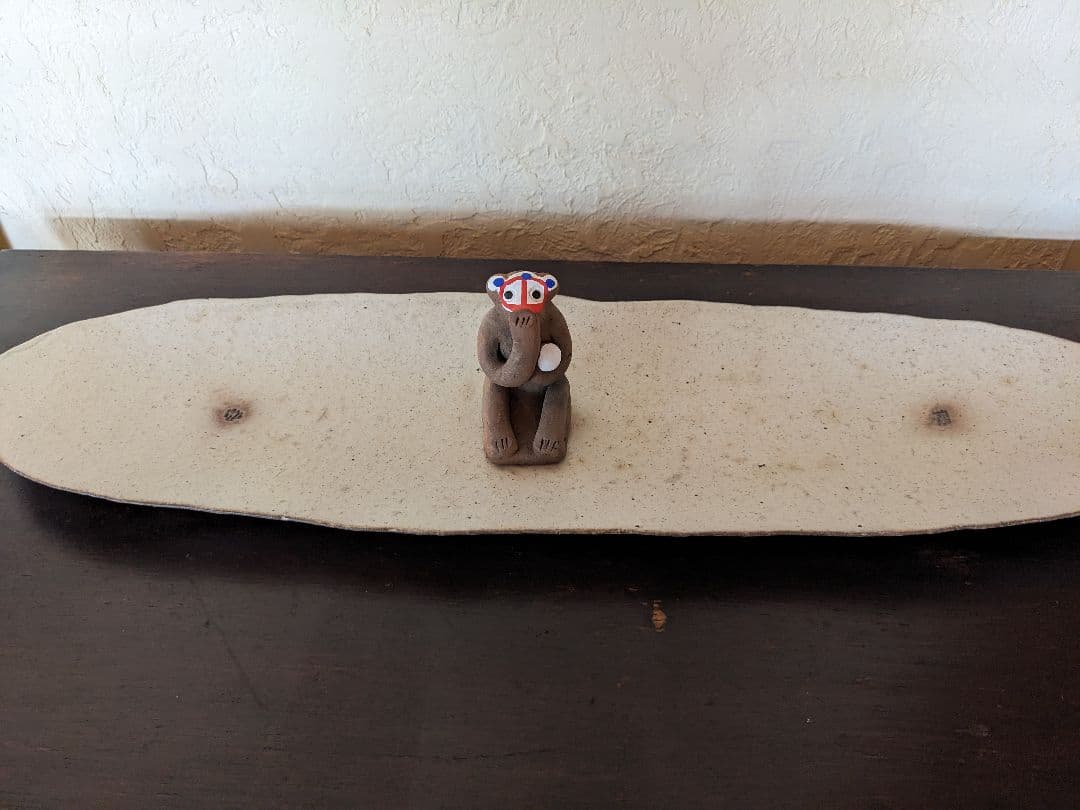 恩塚正二　粉引　長皿