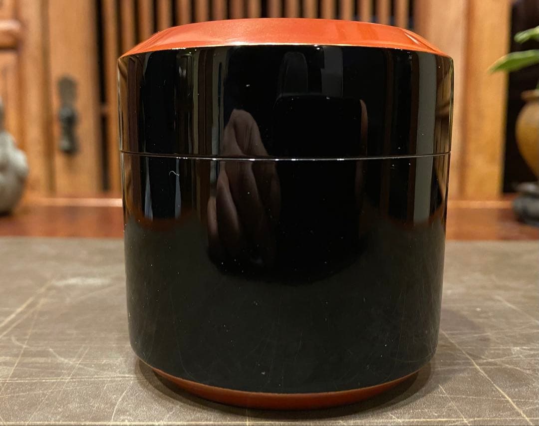 輪島塗　棗　蒔絵・鶴紋　鈴谷鐵五郎作 茶道具・ヴィンテージ　レア