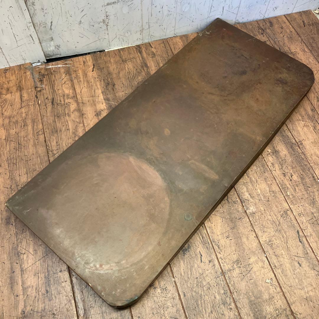 銅板台座 飾り台 古道具 高台プレート アンティーク飾り棚 長方形 ビンテージ