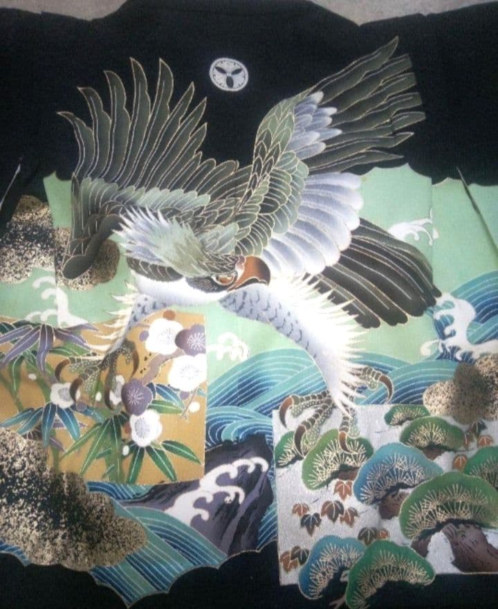 【七五三五歳男の子】正絹羽織袴セットクリーニング済み