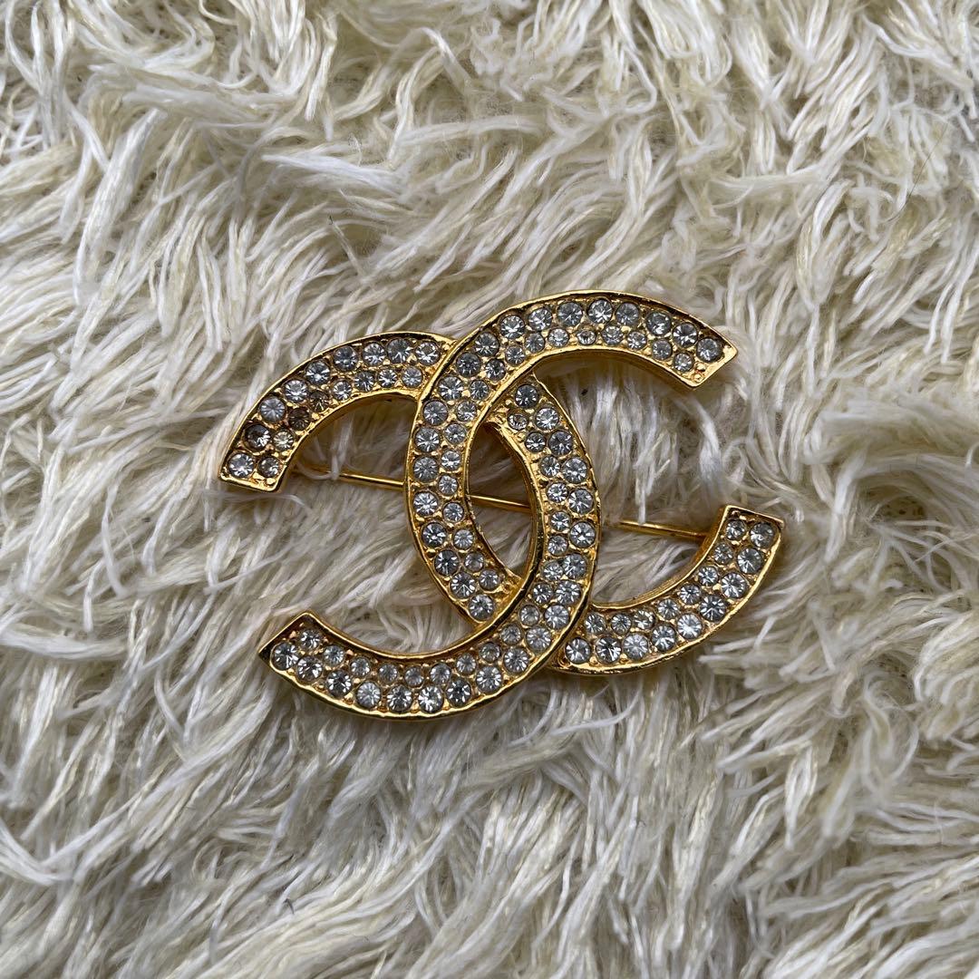 CHANEL シャネル　ダブルストーン　ココマーク　ブローチ