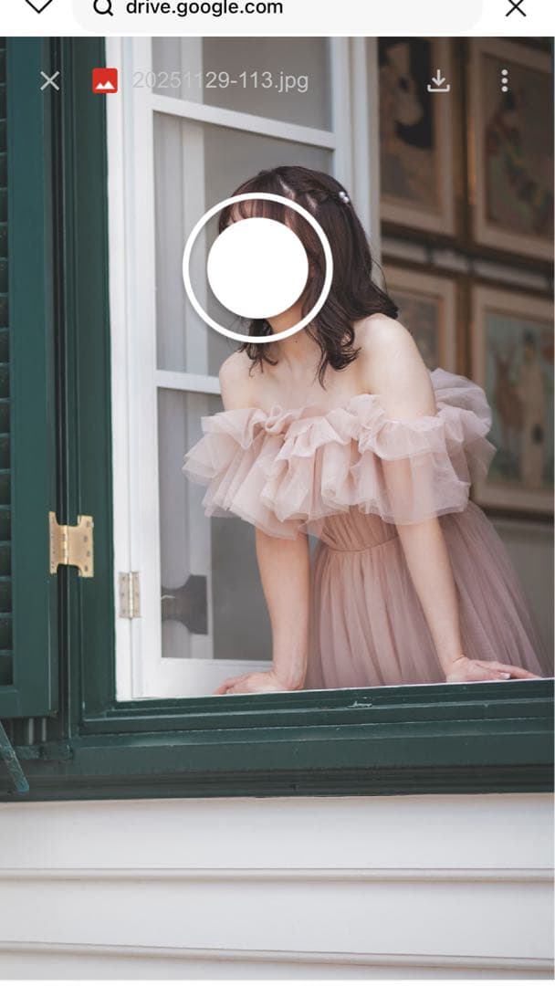 「ペグミ」ドレスプロダクション　 フリル オフショルダー チュールドレス