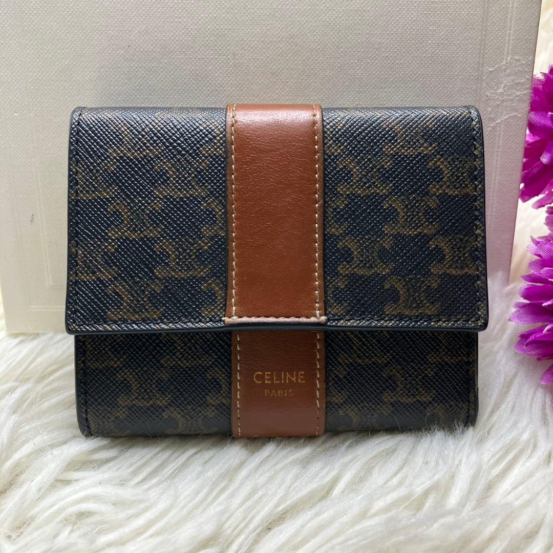 ⭐️美品 CELINE スモール トリフォールド ウォレット トリオンフ レザー