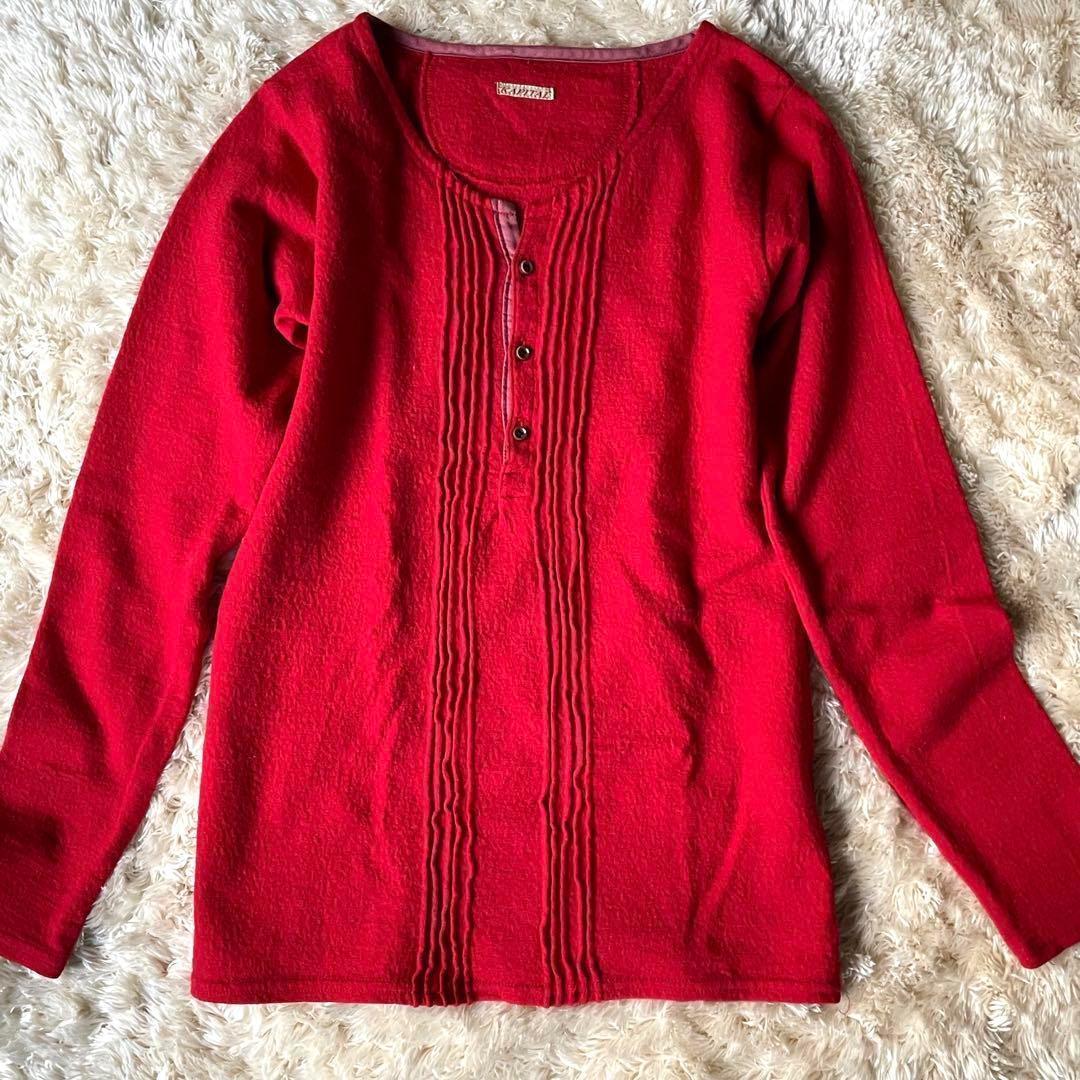 KAPITAL キャピタル ノーカラー ウール ポロシャツ トップス カットソー