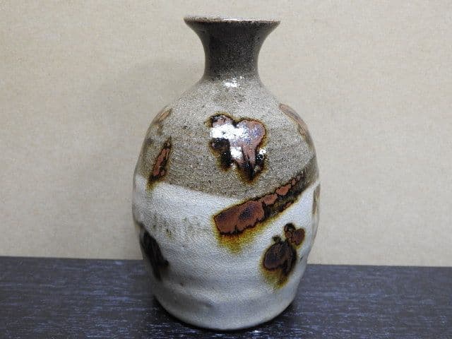 徳利岩井窯　「花閉雲悠」清水公照箱書　MA１３６