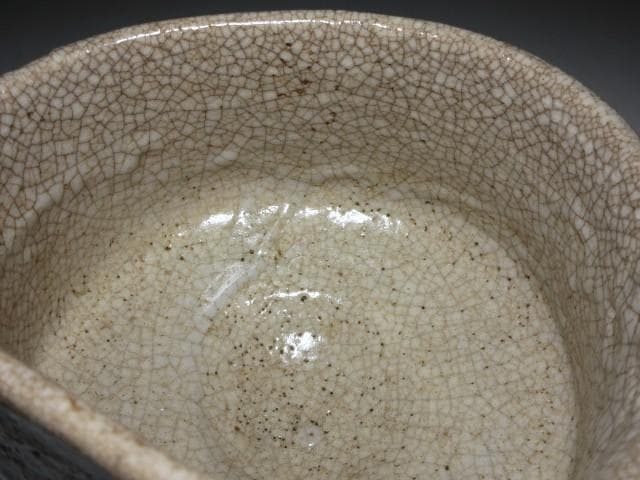 時代／古志野 大茶碗／美濃焼 絵志野 大沓茶碗／時代桐箱入り