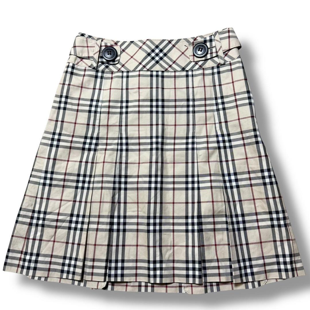 バーバリーブルーレーベル スカート ノバチェック ベルト ベージュ 38サイズ