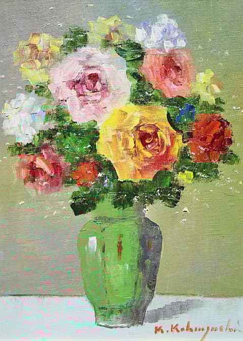 小林幸三 【バラ】 油彩 4号