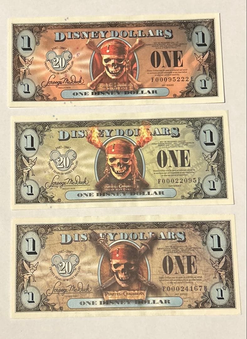 【希少】 Disney Dollar パイレーツ・オブ・カリビアン 1ドル札