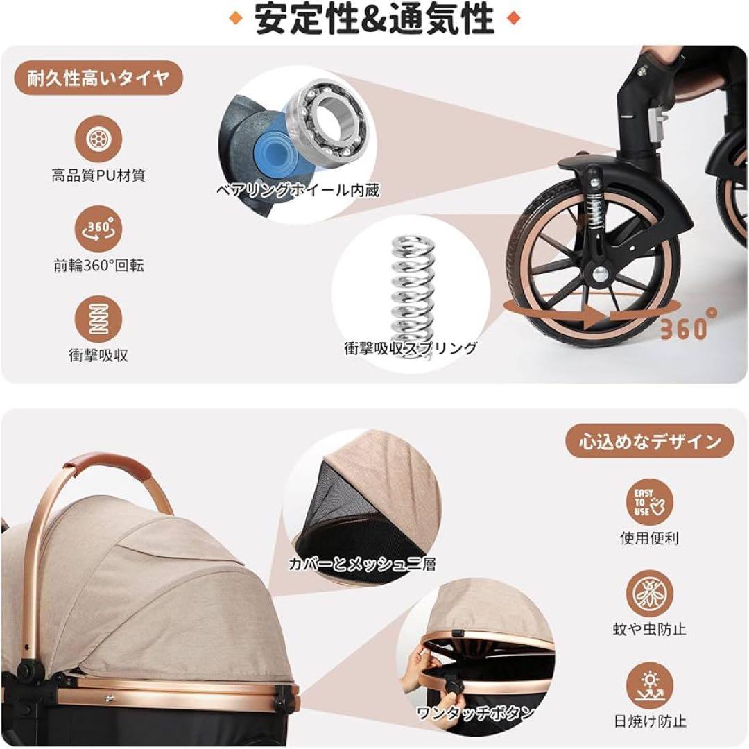 SKISOPGO ペットカート 分離型 犬用ベビーカー いぬ用 折りたたみ式