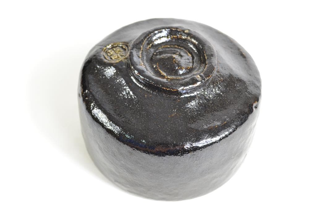 大徳寺高桐院塔頭上田義山師書付「瑞雲」黒茶碗　政所窯