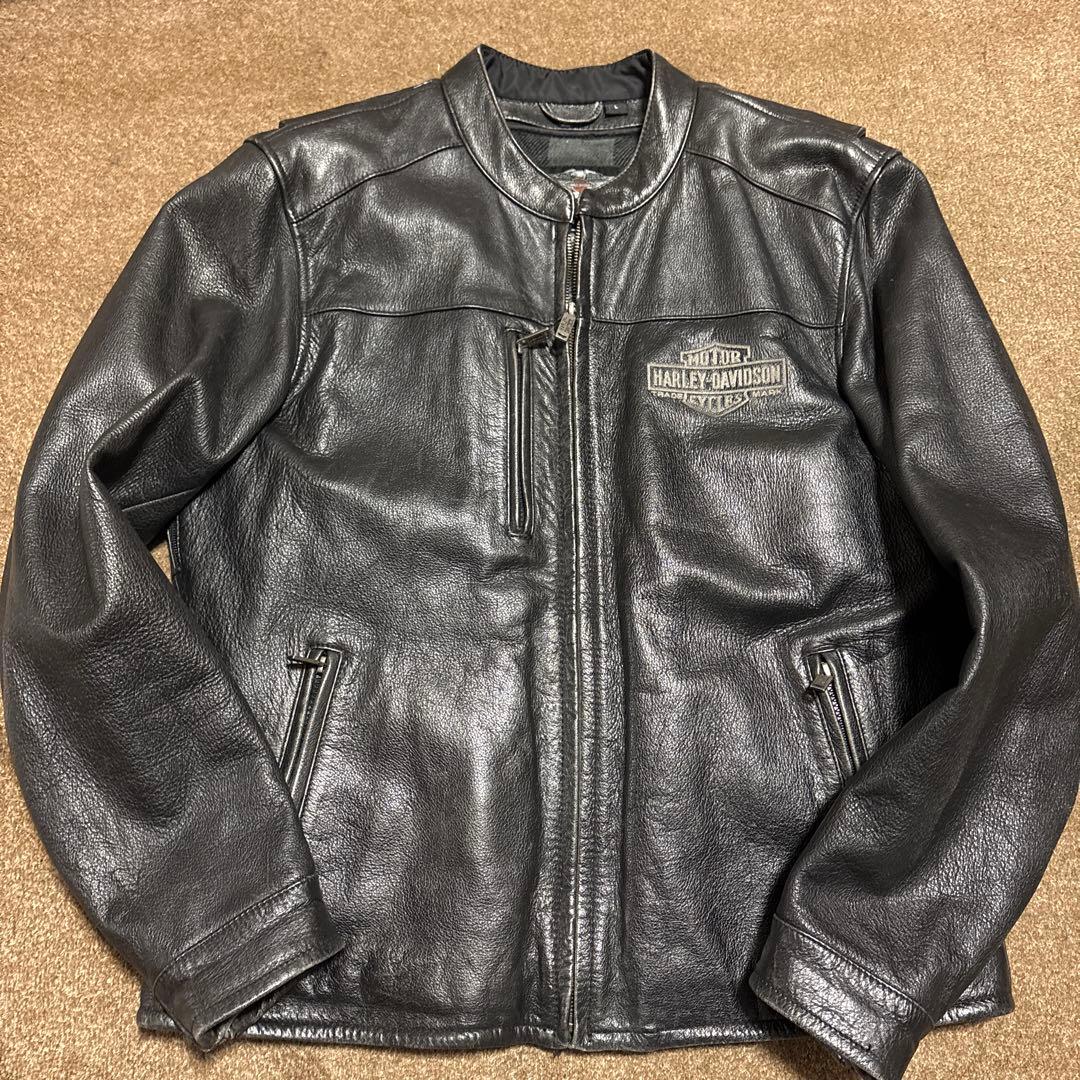 Lサイズ　ハーレーダビッドソン　純正　ライダースジャケット　ブラック