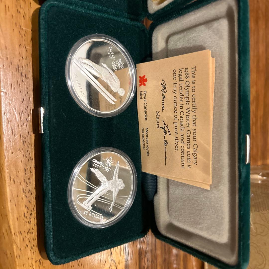 SV925 カルガリーオリンピック　記念銀貨 1988年カナダ 2セット