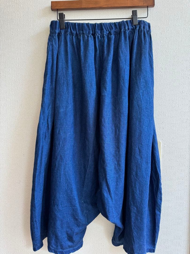 nest Robeインディゴリネンギャザー サルエルパンツ