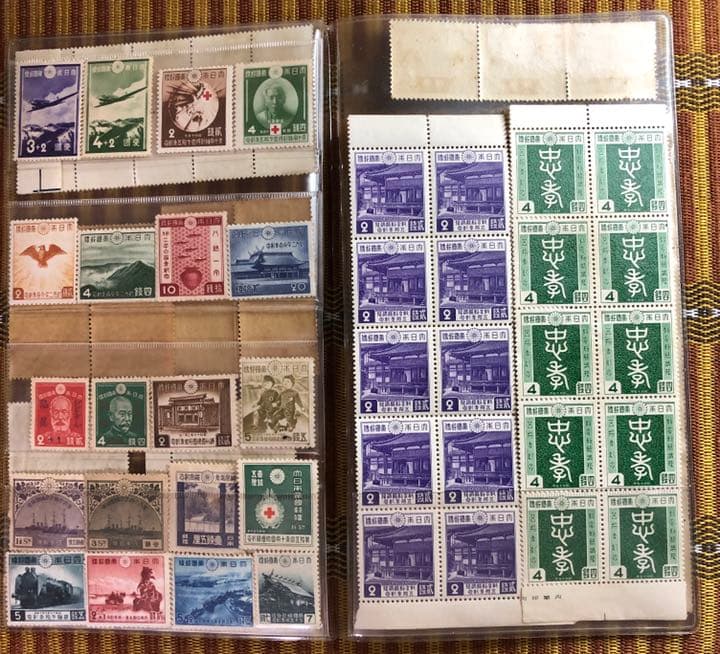 カタログ価32,960円！大正10年〜昭和19年記念切手29種81枚鑑賞シート入